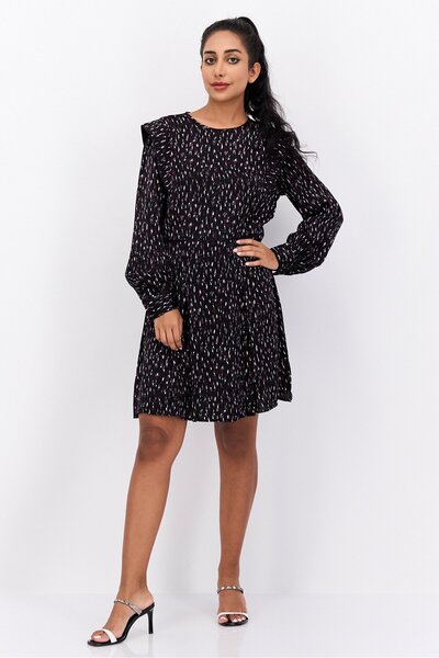 Scotch & Soda Women Allover Print Mini Dress, Black