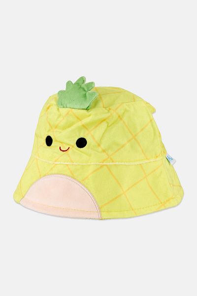 Squishmallows قبعة منقوشة للبنات الصغار، باللون الأصفر