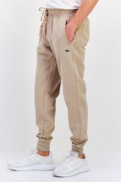 Legend Men Comfort Fit Drawstring Outdoor Track Pants, Stone Beige