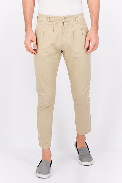 Sorbino Men Regular Fit Solid Straight Leg Pants, Beige