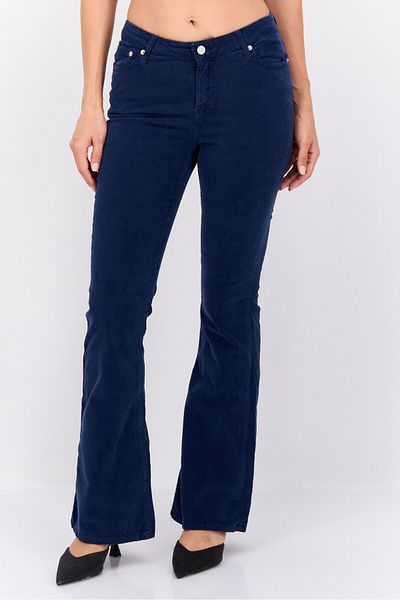 Robe Di Kappa Women Flare Fit Straight Leg Solid Pants, Navy