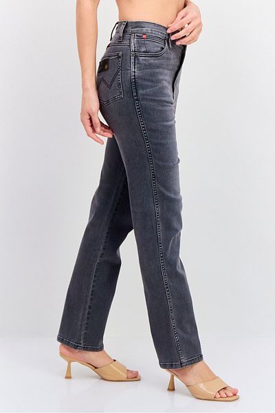 WRANGLER Women Regular Fit Straight Leg Washed Stretchable Jeans, Grey