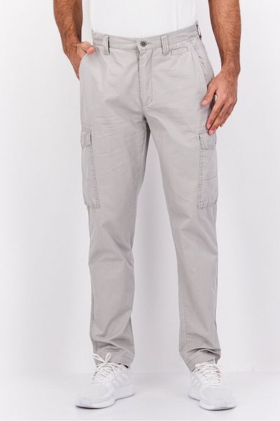 Original Paperbacks Men Regular Fit Textured No Stretch Cargo Pant, Light Grey