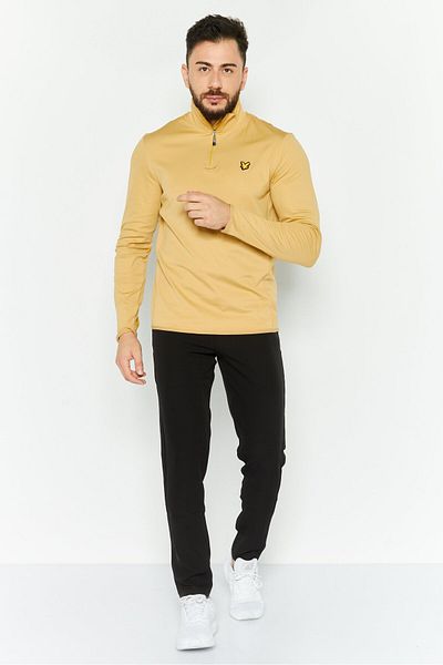 Lyle & Scott Men Mock Neck Brand Logo Long Sleeve Sweatshirts, Khaki