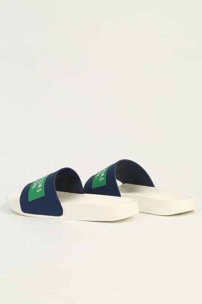 Benetton White Navy Blue Men's Slippers Bn-1430