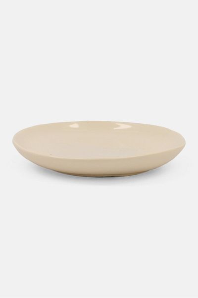 Muy Mucho Glazed Stone Ware Plate 15 X 15 X 2,2 Cm, Off White