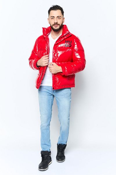 Hugo Boss Men Brand Logo Puffer Jackets, Red