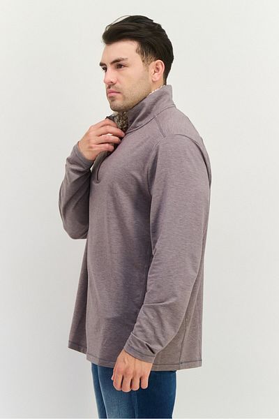 True Grit Men High Neck Long Sleeves Heather Sweatshirt Grey