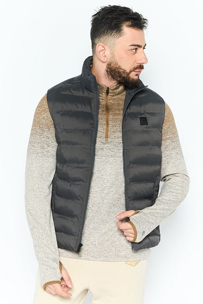 Michael Kors Men Quilted Puffer Jacket Vest, Charcoal