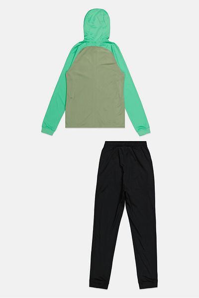 Nike Kids Boy 2 Pieces Brand Logo Hoodie And Pant Set, Green/black