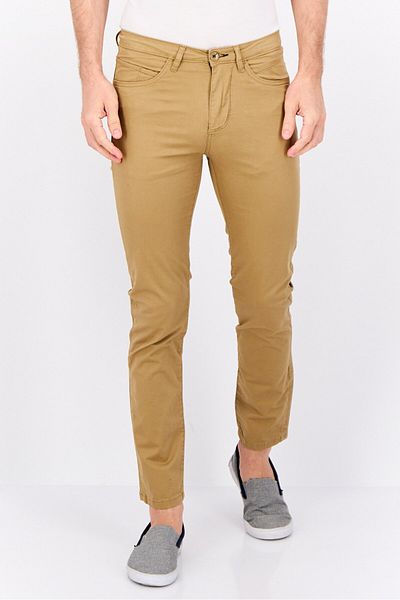 Sorbino Men Regular Fit Solid Chino Pants, Tan