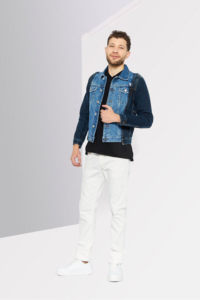 Diesel Men Wash Denim Jacket, Blue