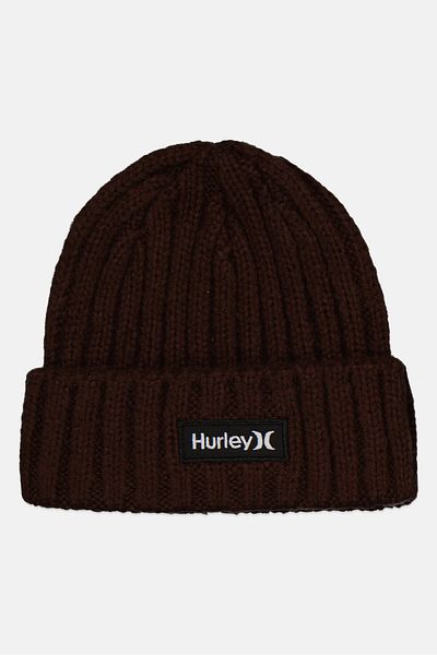 Hurley Women Brand Logo Beanie, Brown