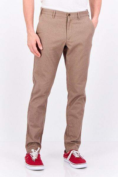 Gant Men Slim Fit Textured Straight Leg Pants, Desert Brown