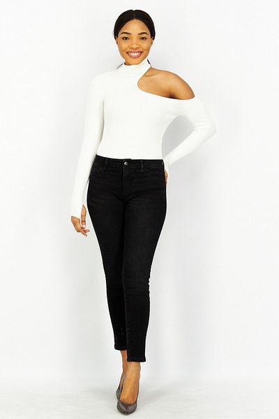 Esprit Women Regular Fit Washed Stretchable Denim Jeans, Black