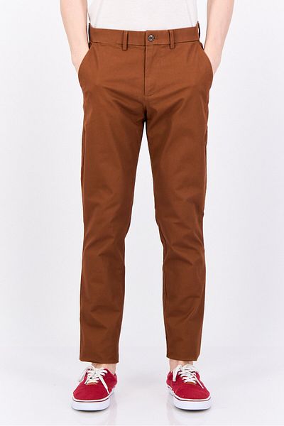 GAP Men Slim Fit Solid Chino Pants, Brown