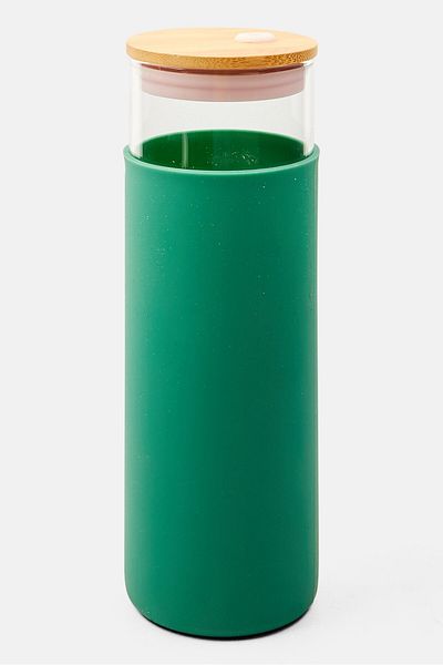 designworks ink Glass Tumbler With Straw 650 Ml, Green