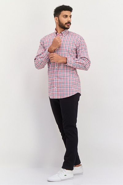 TailorByrd Men Regular Fit Micro Checkered Long Sleeve Casual Shirt, Multicolor