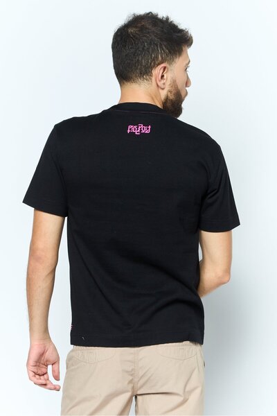 Esprit Men Crew Neck Short Sleeve Brand Logo T Shirt, Black