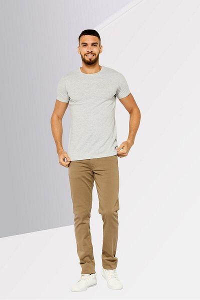 Cerruti 1881 Men Crew Neck Short Sleeve Heather T-shirt, Light Grey