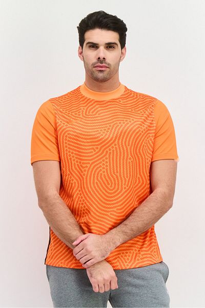 Nike Men Dri-fit Short Sleeves Training T-shirt, Dark Orange Combo