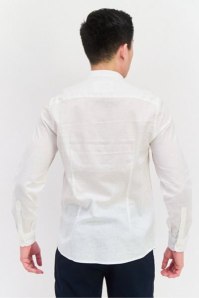 GAZZARRİNİ Men Regular Fit Solid Long Sleeves Casual Shirt, Off White