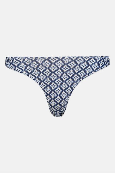 Pepe Jeans Women Allover Print Bikini Bottom, Navy Combo
