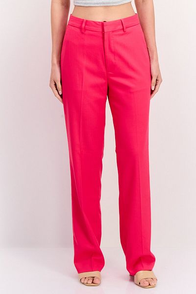 Scotch & Soda Women Regular Fit Solid Straight Leg Pants, Pink