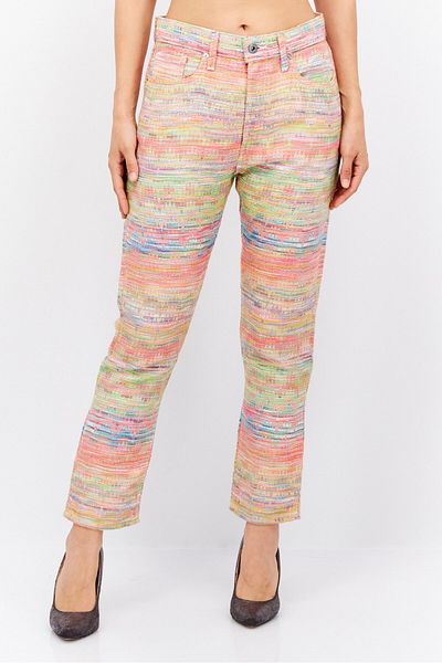 Levi's Women Regular Fit Allover Printed Straight Leg Pants, Pink Combo