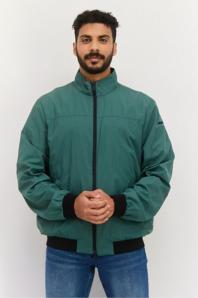 Geox Men Plain Windbreaker Jacket, Green
