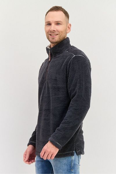 True Grit Men Sherpa Half Zip Sweater, Charcoal Grey
