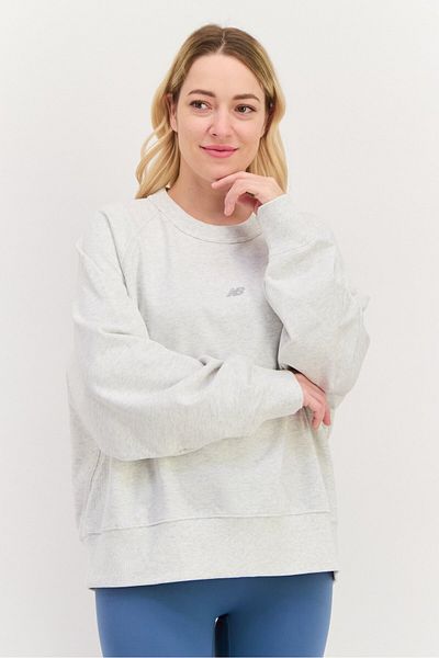New Balance Women Sportswear Fit Long Sleeve Training Sweatshirt, Beige