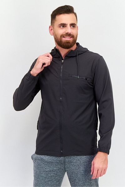 Legend Men Comfort Fit Long Sleeves Training Jacket, Charcoal