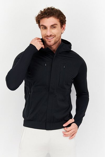 Under Armour سويت شيرت رياضي رجالي بأكمام طويلة، أسود