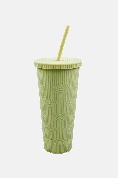 Vessel Mermaid Plastic Tumbler With Straw 710 Ml, Pastel Green