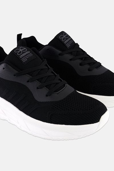Crosshatch Men Lennart Lace Up Running Shoes, Black