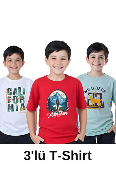 FYK COLLECTİON Ανδρικό κοντομάνικο μπλουζάκι Cali-Adventure-Hunting 3 συσκευα...