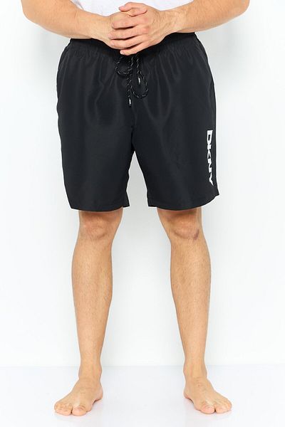 Dkny Men Drawstring Brand Logo Board Shorts,black