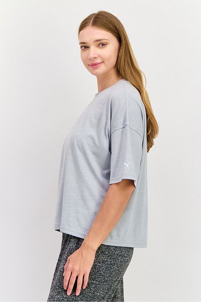Puma Women Sportswear Fit Short Sleeve Training T-shirts, Light Grey