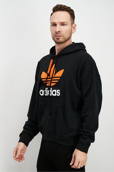 adidas Men Sportswear Fit Long Sleeve Outdoor Hoodies, Black Combo