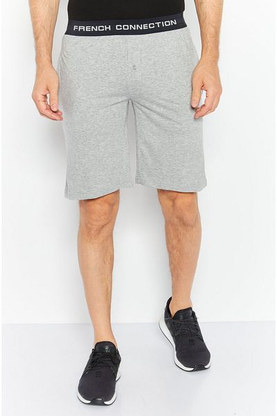 French Connection Men Brand Logo Basic Short, Light Grey