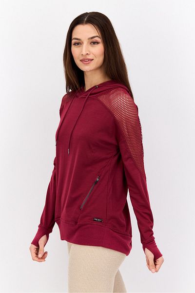 Nine West Women Sportswear Fit Training Hoodie, Maroon