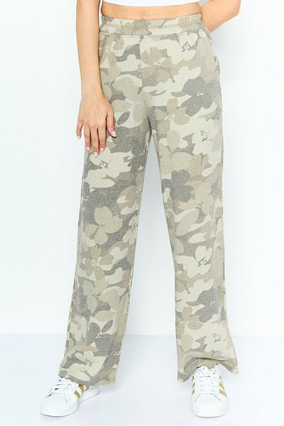 Hurley Women Regular Fit High Waist Camouflage Sweatpants, Khaki