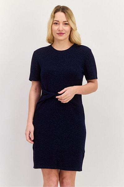 Esprit Women Textured Twisted Mini Dress, Navy