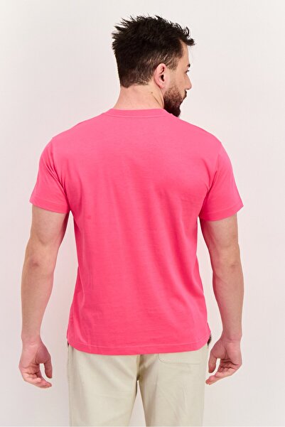 Esprit Men Crew Neck Short Sleeves Brand Logo T-Shirt, Light Pink