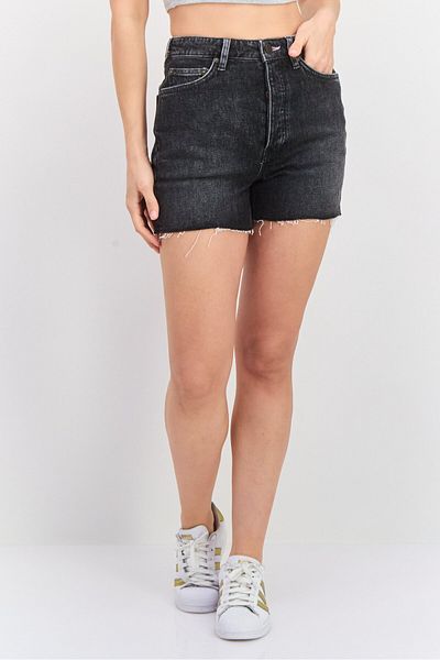 Scotch & Soda Women Washed Denim Shorts, Black