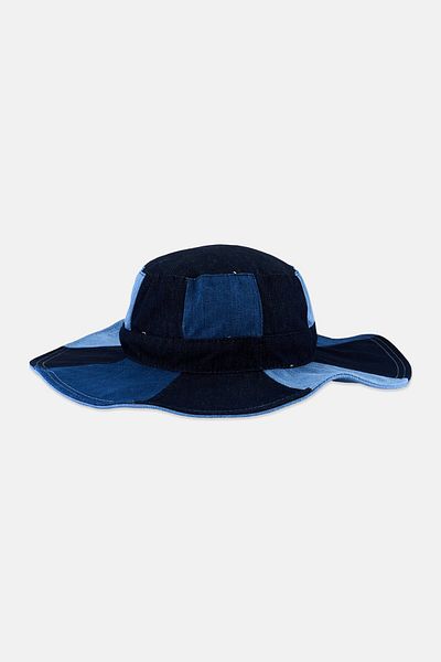 French Connection Women Colorblock Bucket Hat, Blue Combo