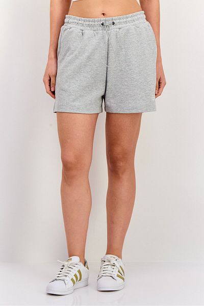Esprit Women Embroidered Logo Basic Shorts, Grey