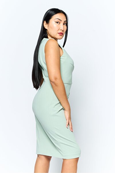 Calvin Klein Women Solid Mini Dress, Slate Green