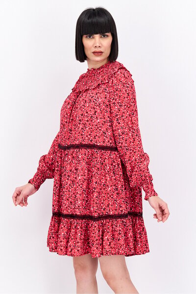 Scotch & Soda Women Allover Print Midi Dress, Red Combo